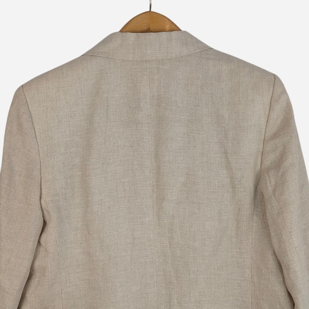 Talbots Luxe Irish Linen Blazer NWT Tan Single Button Notched Lapel 12 - Picture 4 of 8